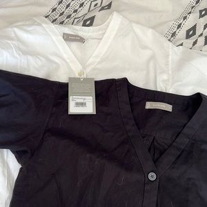 2 everlane silky cotton lateen tops